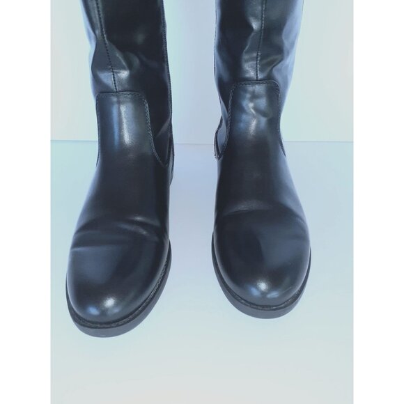Tommy Hilfiger Womens Black Leather Knee-High Riding Boots Size 8.5 - Picture 9 of 13
